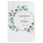 Elegant Gold Greenery Eucalyptus Persoonlijk Medium Cadeauzakje (Voorkant)
