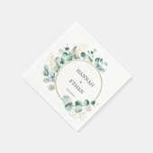 Elegant Gold Greenery Eucalyptus Persoonlijk Servet (Hoek)