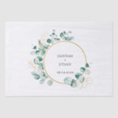 Elegant Gold Greenery Eucalyptus Persoonlijk Tissuepapier (Voorkant)