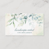 Elegant Gold Greenery Eucalyptus Visitekaartje (Voorkant)