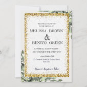 Elegant Gold Greenery Floral Waterverf Wedding Kaart (Voorkant)