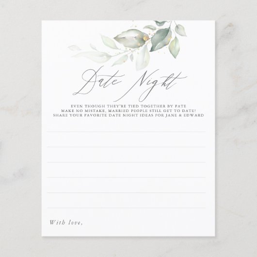 Elegant Gold Greenery laat de idealen van de avond (Voorkant)