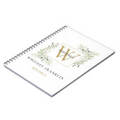 Elegant Gold Greenery Monogram Recipe Cookbook Notitieboek (Linkerzijde)