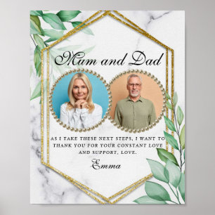 Elegant Gold Greenery Ouders van de Bride Gift Poster
