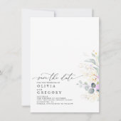 Elegant Gold Greenery slaat de datum aankondiging  (Voorkant)