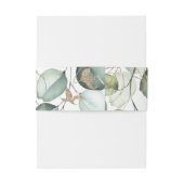 Elegant Gold Greenery Wedding Invitation Uitnodigingen Wikkel (Achterkant Voorbeeld)