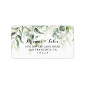 Elegant Gold Greenery Wedding RSVP Adres Etiket (Voorkant)