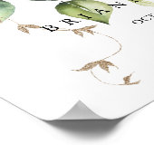 Elegant Gold Greenery Wedding Welcome Sign Poster (Hoek)