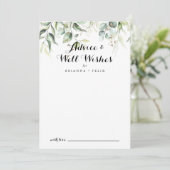 Elegant Gold Greenery Wedding Well Wwish Advieskaart (Staand voorkant)