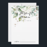 Elegant Gold Greenery Wedding Words of Wisdom Advieskaart<br><div class="desc">Deze elegante gouden brute huwelijkswoorden van een wijsheidsadvieskaart zijn perfect voor een moderne bruiloft. Het ontwerp is voorzien van met de hand getrokken gouden en botanische groene eucalyptusbladeren, die de artistieke schoonheid inspireren. Deze kaarten zijn perfect voor een bruiloft, vrijgezellenfeest, baby shower, graduatiedag en nog veel meer. Pas de kaarten...</div>