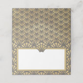 Elegant Gold Grey Art Deco Wedding Event Plaatskaartje (Buitenkant ongevouwen)