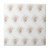 Elegant Gold Grey Floral Tegeltje (Voorkant)