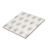 Elegant Gold Grey Floral Tegeltje (Zijkant)