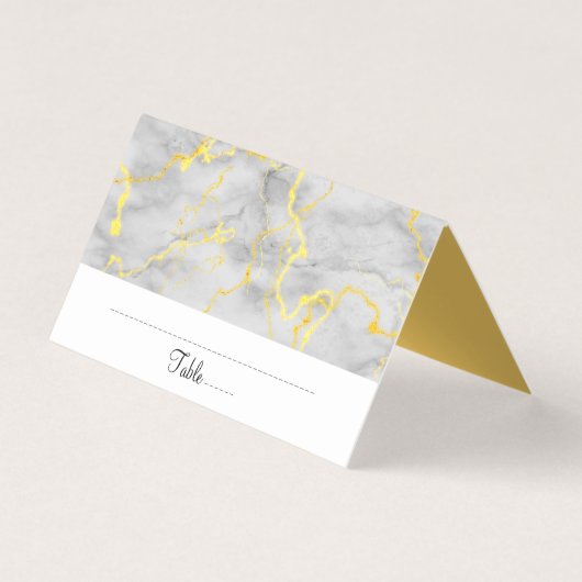 Elegant Gold Grey Marble Table Place Card Kaart (Voorkant)