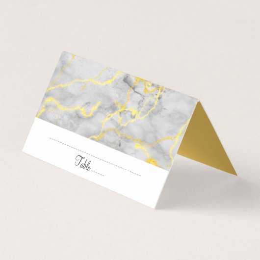 Elegant Gold Grey Marble Table Place Card Kaart (Achterkant)