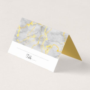 Elegant Gold Grey Marble Table Place Card Kaart