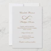 Elegant Gold Grey White Wedding Kaart (Voorkant)