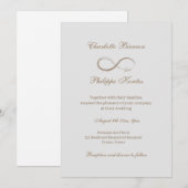 Elegant Gold Grey White Wedding Kaart (Voorkant / Achterkant)