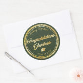 Elegant Gold | Groen Afstudeerder Pet 2023 Ronde Sticker (Envelop)