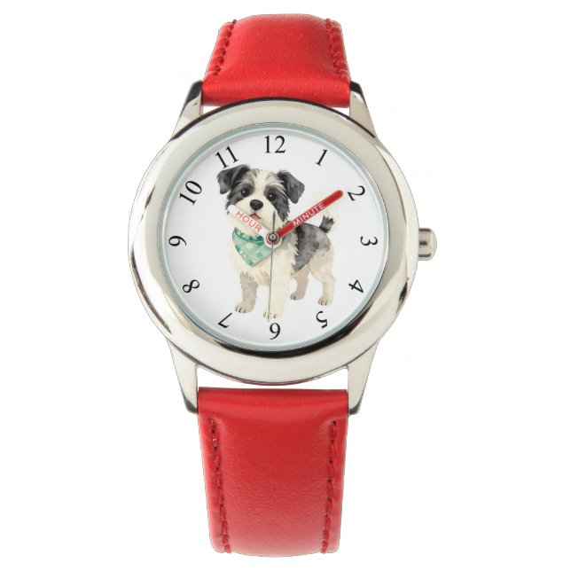 Elegant Gold Grooming Dog Personalized Collection Horloge (Voorkant)