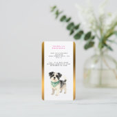 Elegant Gold Grooming Dog Personalized Collection Visitekaartje (Staand voorkant)