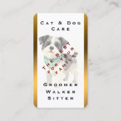 Elegant Gold Grooming Dog Personalized Collection Visitekaartje (Achterkant)