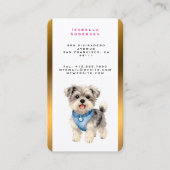 Elegant Gold Grooming Pet Personalized Collection Visitekaartje (Voorkant)