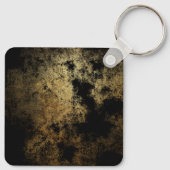 Elegant Gold Grunge over zwart Afstuderen Sleutelhanger (Achterkant)