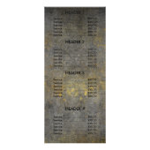 Elegant Gold Grungy Grey Menue Chic Reclamekaart (Achterkant)