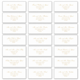 Elegant Gold Guest Adresetiketten Sticker