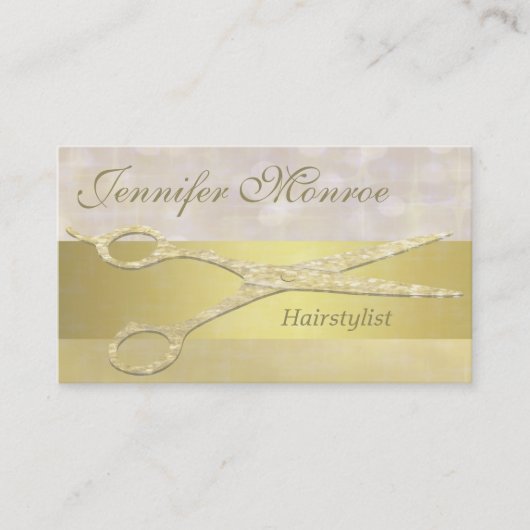 Elegant Gold Haarstylist — Herinnering voor benoem Afsprakenkaartje (Voorkant)