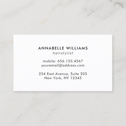 Elegant Gold Haarstylist Logo Visitekaartje (Achterkant)