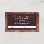 Elegant Gold Hair Stylist Salon Appointine Visitekaartje (Achterkant)