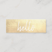 Elegant Gold Hallo EventPlanner Mini Visitekaartje (Voorkant)