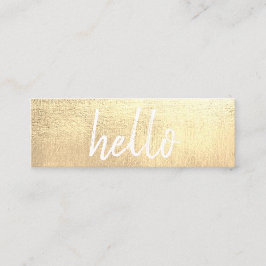 Elegant Gold Hallo EventPlanner Mini Visitekaartje (Voorkant)
