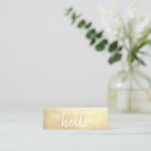 Elegant Gold Hallo EventPlanner Mini Visitekaartje (Staand voorkant)