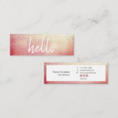 Elegant Gold Hallo EventPlanner Mini Visitekaartje (Voorkant / Achterkant)