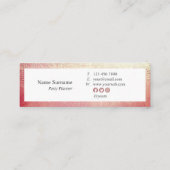 Elegant Gold Hallo EventPlanner Mini Visitekaartje (Achterkant)