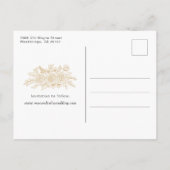 Elegant Gold Hand Drawn Roos Foto Save the Date Aankondigingskaart (Achterkant)