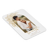 Elegant Gold Hand Drawn Roos Foto Save the Date Magneet (Rechterzijde)