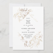 Elegant Gold Hand - foto van botanische bruiloft Save The Date (Voorkant)