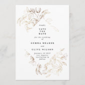 Elegant Gold Hand - foto van botanische bruiloft Save The Date (Voorkant)