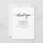 Elegant Gold Hand-Lettered Weddenfoto Hartelijk da Notitiekaartje (Achterkant)