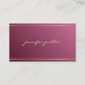 Elegant Gold Hand Script esthetische Elite Luxe Visitekaartje (Voorkant)
