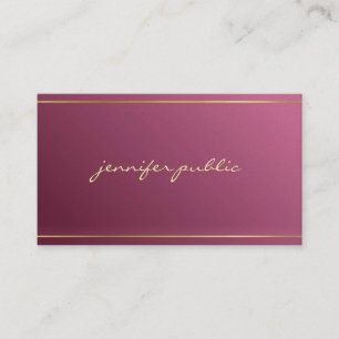 Elegant Gold Hand Script esthetische Elite Luxe Visitekaartje