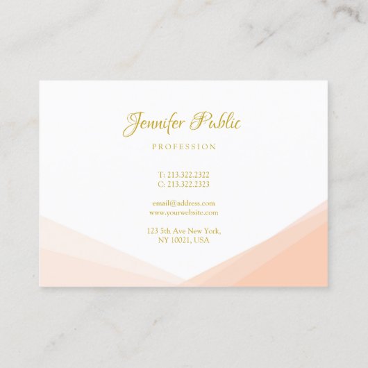 Elegant Gold Hand Script Text Professional Modern Visitekaartje (Achterkant)