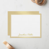 Elegant Gold Hand Script Text Sjabloon Luxe (Voorkant / Achterkant in situ)