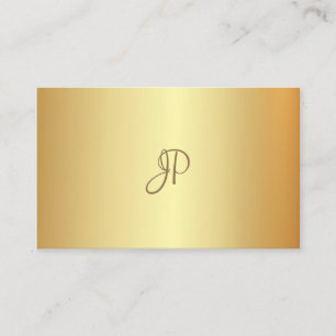 Elegant Gold Handgeschreven Monogram Moderne Sjabl Visitekaartje