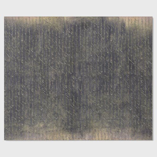 Elegant  Gold Handwrite Letter on Black T Cadeaupapier (Vlak)