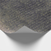 Elegant Gold Handwrite Letter on Black T Cadeaupapier (Hoek)